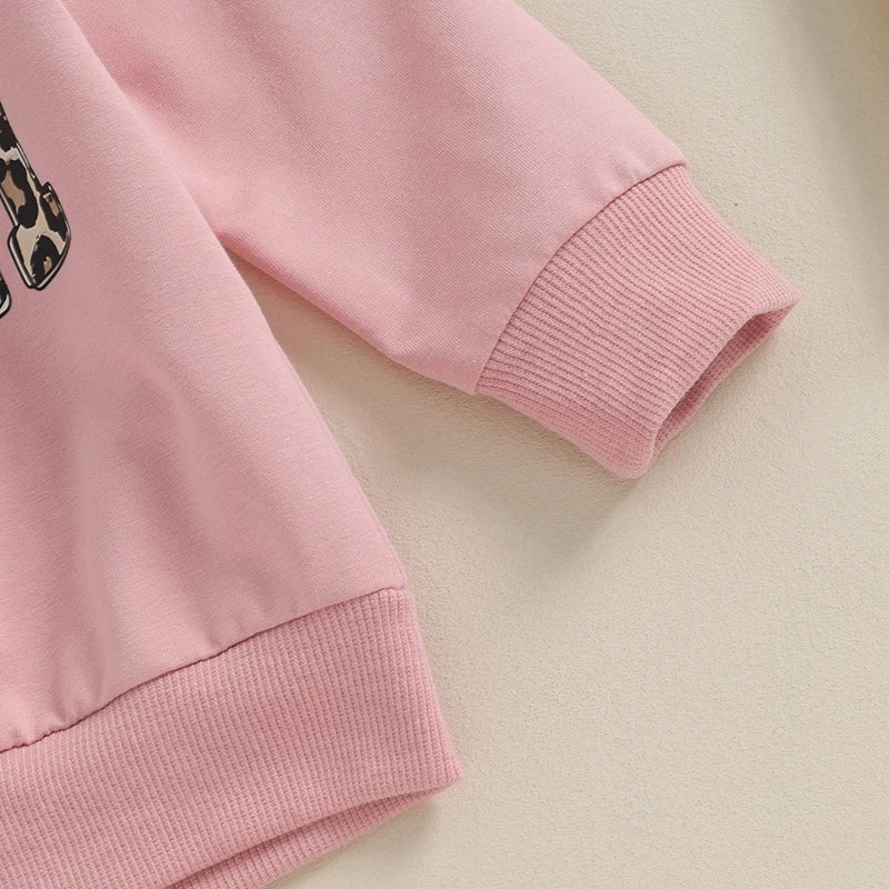 2023-09-15 Lioraitiin 0-3Y Newborn Baby Girls Clothing Set Letter & Leopard Print Long Sleeve Pullover Strap Pants 2 Pcs Outfit