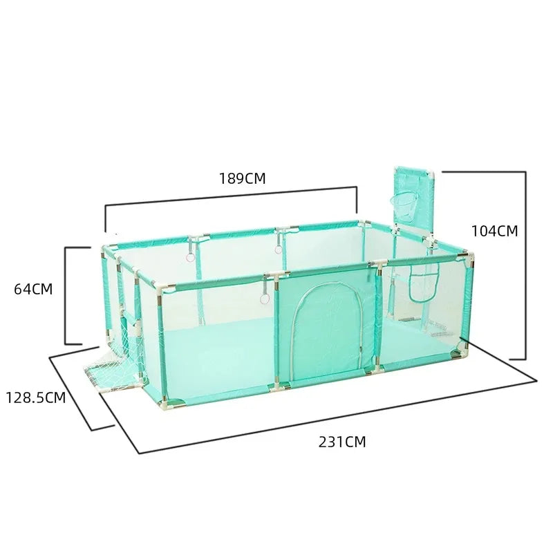 IMBABY Large Playpen for 0-6 Years - Indoor/Outdoor Safety Play Yard with Soft Padding and Ball Pit, Toddler Activity Center