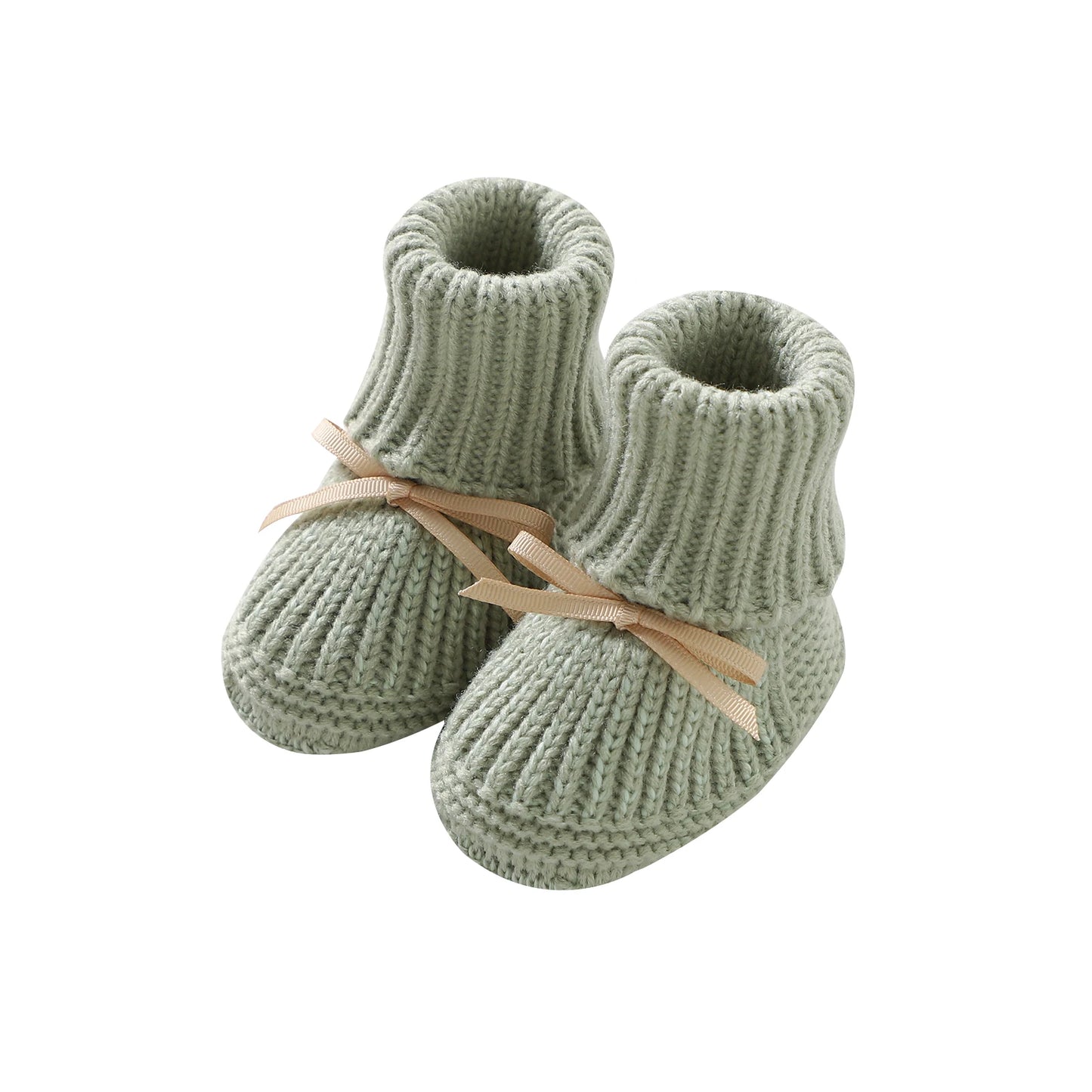 Newborn Baby Shoes Knitted Infant Girls Boys Boots Cute Butterfly-knot Toddler Walk Bed Shoes Warm 0-18M Accessories Hats Gloves