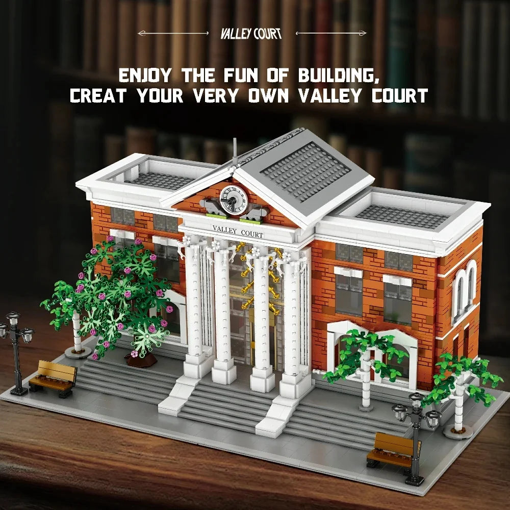 4269PCS Movie Valley Court Building Blocks City Retro Future Courthouse Mall Architecture Modular Model Toy Kit Adults Xmas Gift