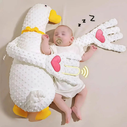 White Gooses Shape Baby Sleeping Patting Doll With Soothing Palm 3 Speed Adjustable Electric Baby Hand Pillow Soothing Palm