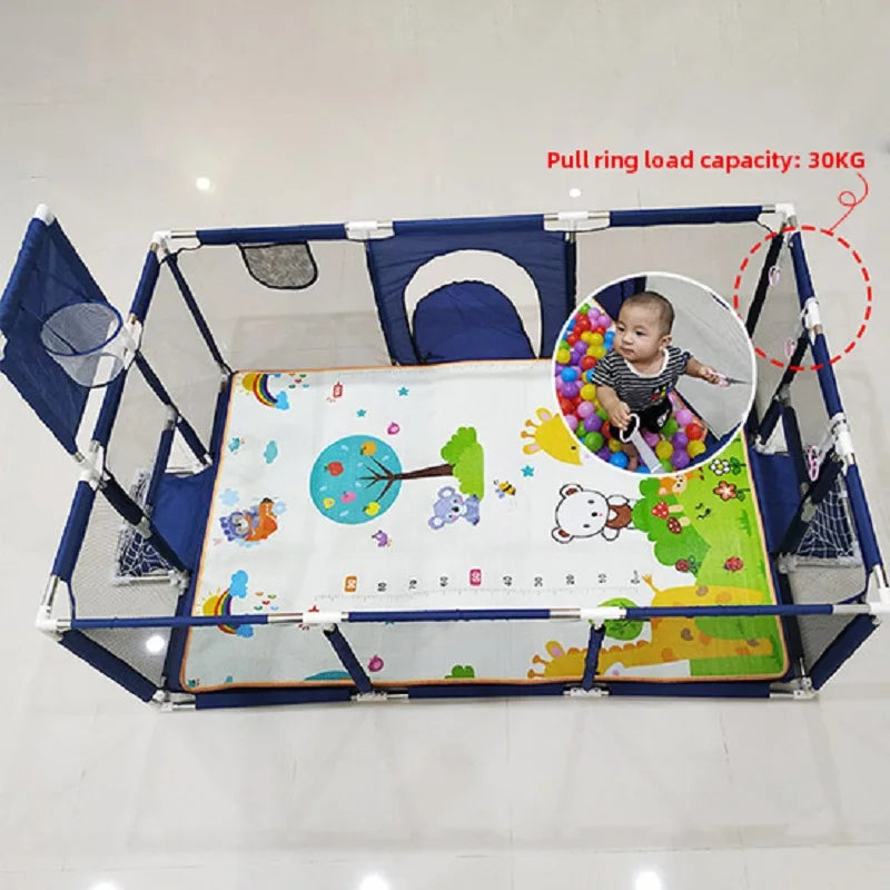 IMBABY Large Playpen for 0-6 Years - Indoor/Outdoor Safety Play Yard with Soft Padding and Ball Pit, Toddler Activity Center