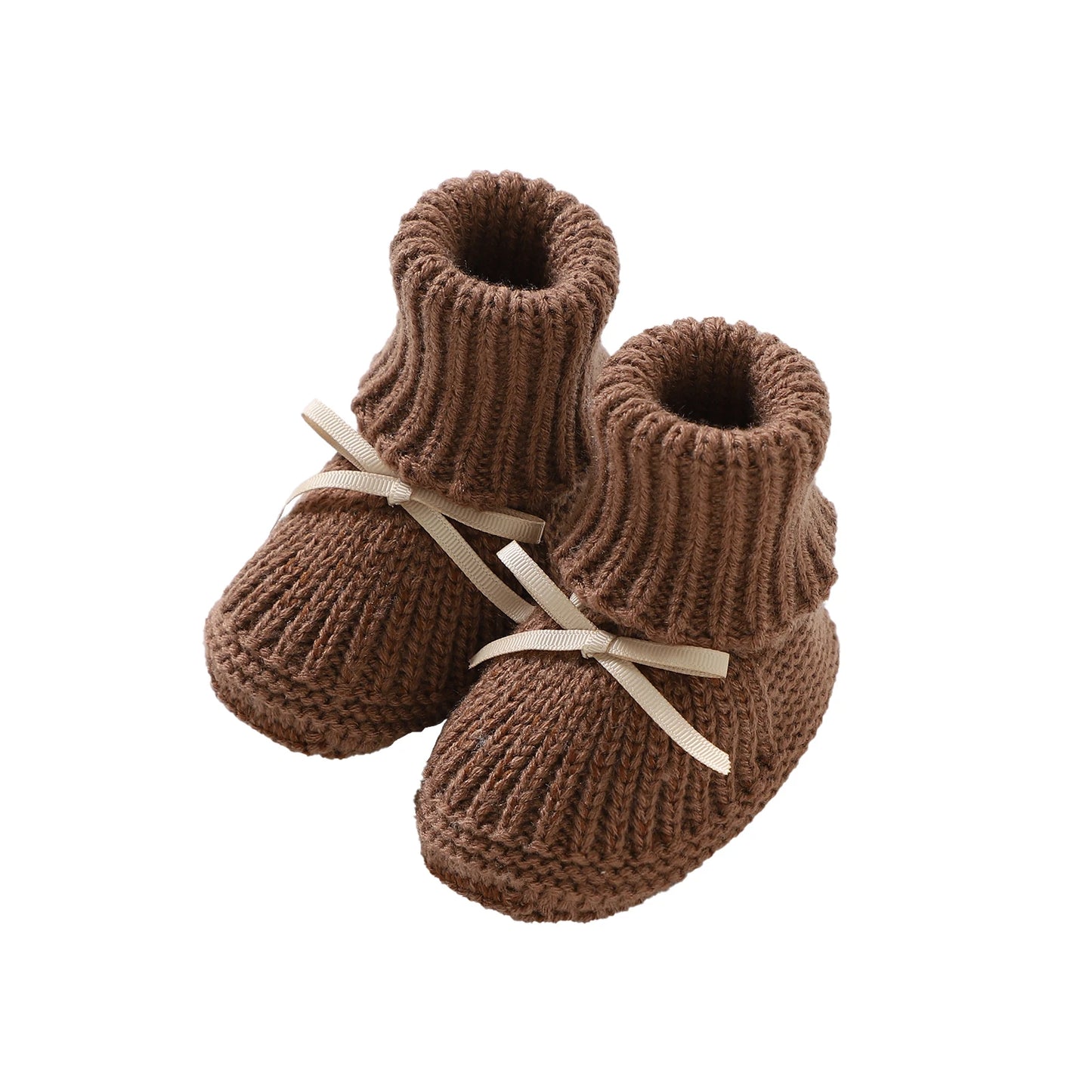 Newborn Baby Shoes Knitted Infant Girls Boys Boots Cute Butterfly-knot Toddler Walk Bed Shoes Warm 0-18M Accessories Hats Gloves