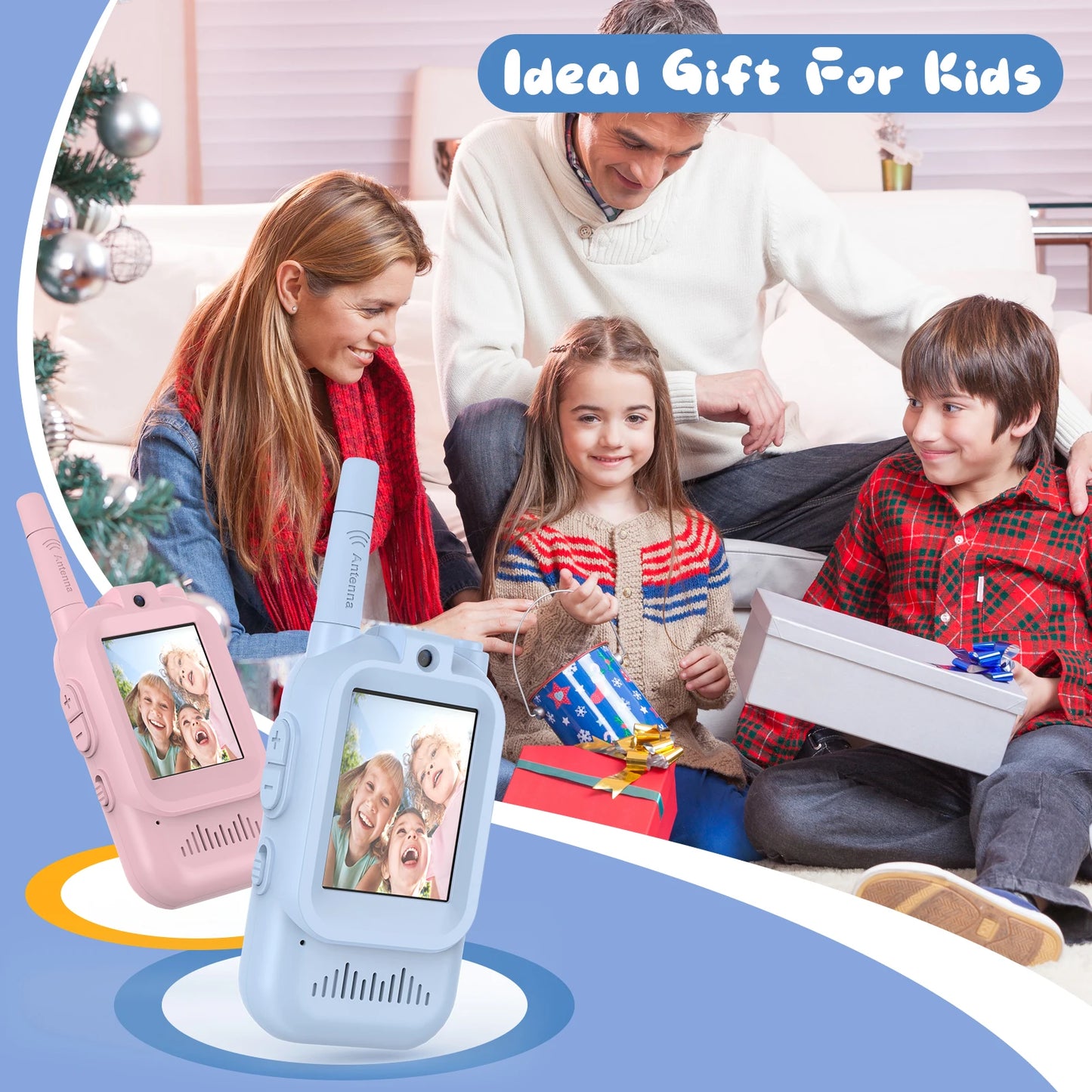 Kids Video Walkie Talkie Toys 2 Pack Rechargeable Interphone Toy with HD Camera & Voice Changer Gift Toys for Boys & Girls