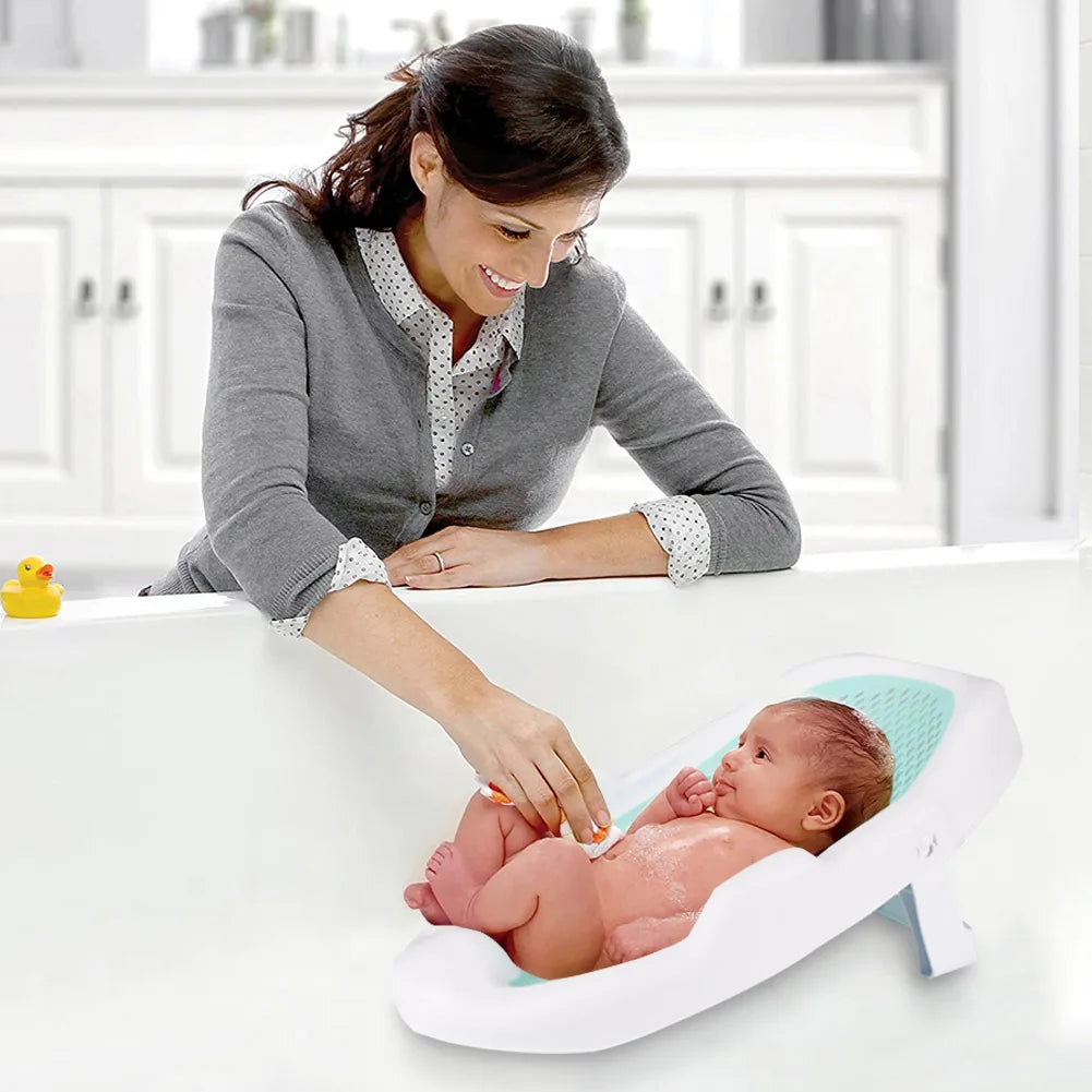 Newborn Adjustable Bath Net Seat Cushion Anti-slip Baby Bath Net Mat Children Bathtub Shower Cradle Bed Seat