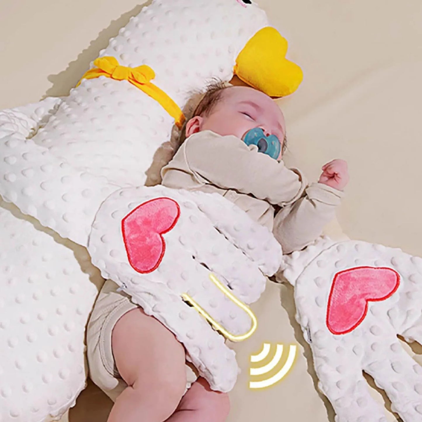 White Gooses Shape Baby Sleeping Patting Doll With Soothing Palm 3 Speed Adjustable Electric Baby Hand Pillow Soothing Palm