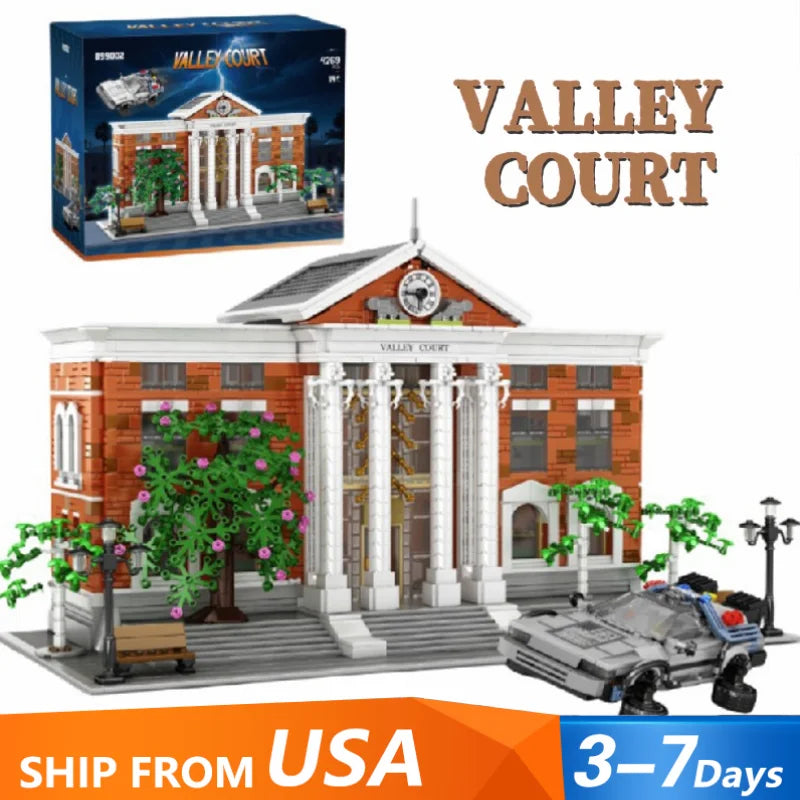 4269PCS Movie Valley Court Building Blocks City Retro Future Courthouse Mall Architecture Modular Model Toy Kit Adults Xmas Gift