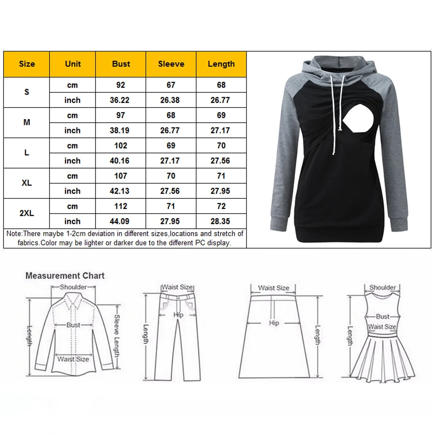 Maternity Tops Womens Pregnant Color Patchwork Long Sleeve Hoodie Casual Blouse Womens Breastfeeding Sweatshirt With Pockets