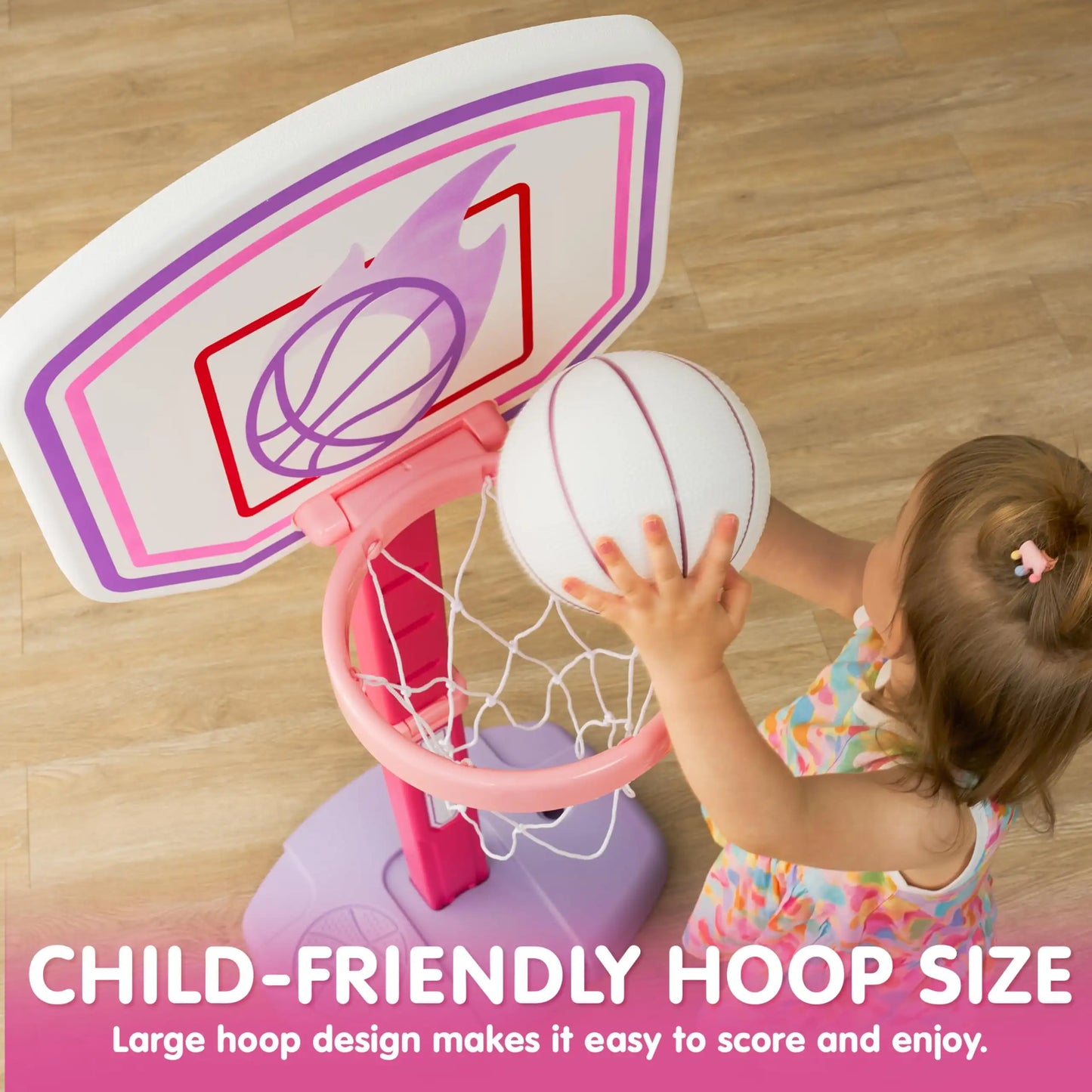 JOYFY Basketball Hoop Toddler Indoor Basketball Game Set Adjustable Basketball Goal With 4 Balls for Boys Girls Bitrhday Gift