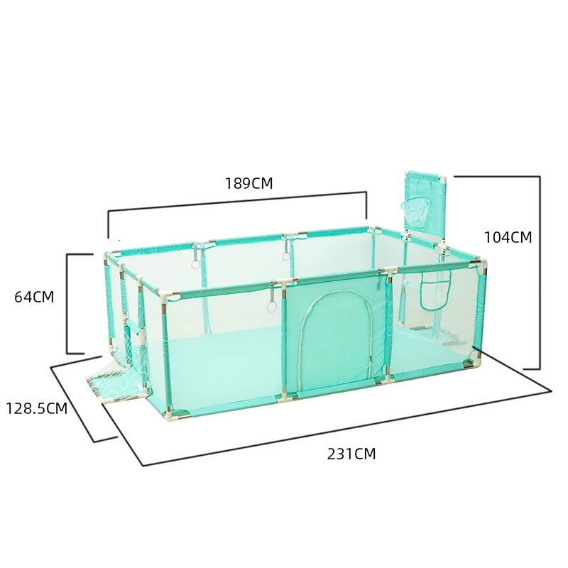 IMBABY Large Playpen for 0-6 Years - Indoor/Outdoor Safety Play Yard with Soft Padding and Ball Pit, Toddler Activity Center