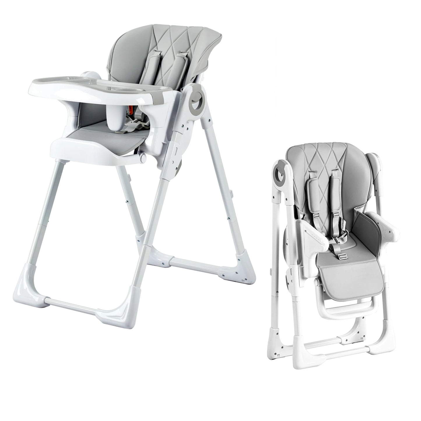 Baby High Chair, Multifunctional Infant High Chairs with Adjustable Height and Recline, Foldable High Chair for Babies